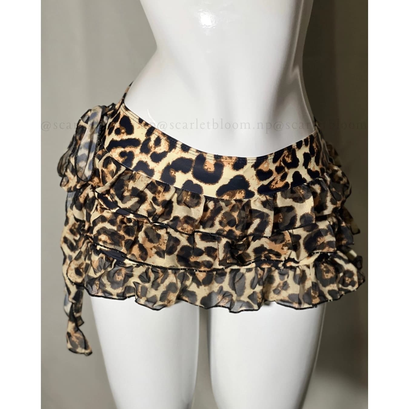 Leopard Ruffle Skirt Bikini Set - Preview Angle 9