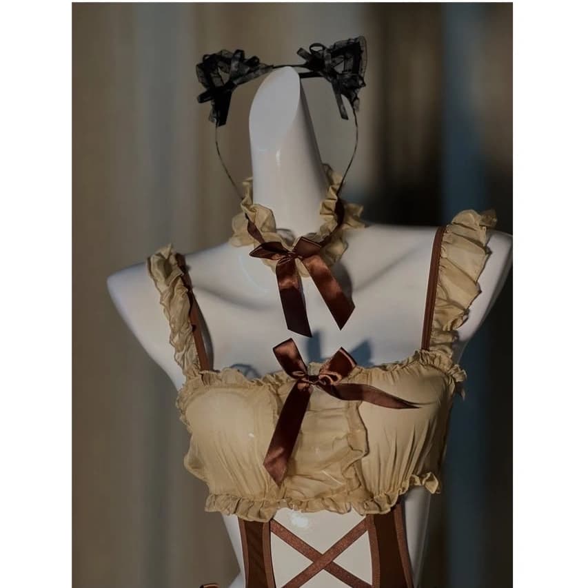 Ruffle Ribbon Bodysuit Set