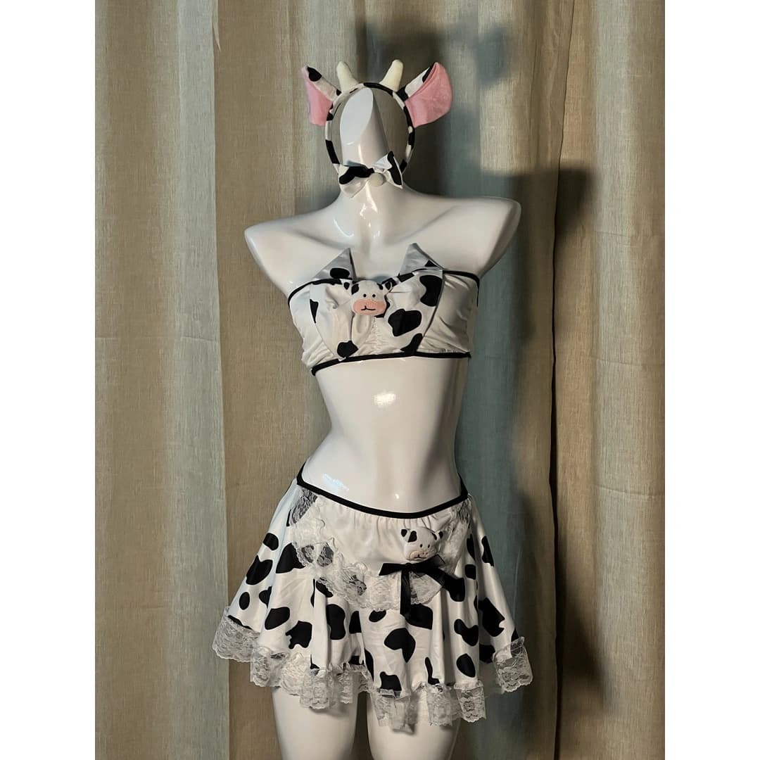Cow Print Babydoll Set